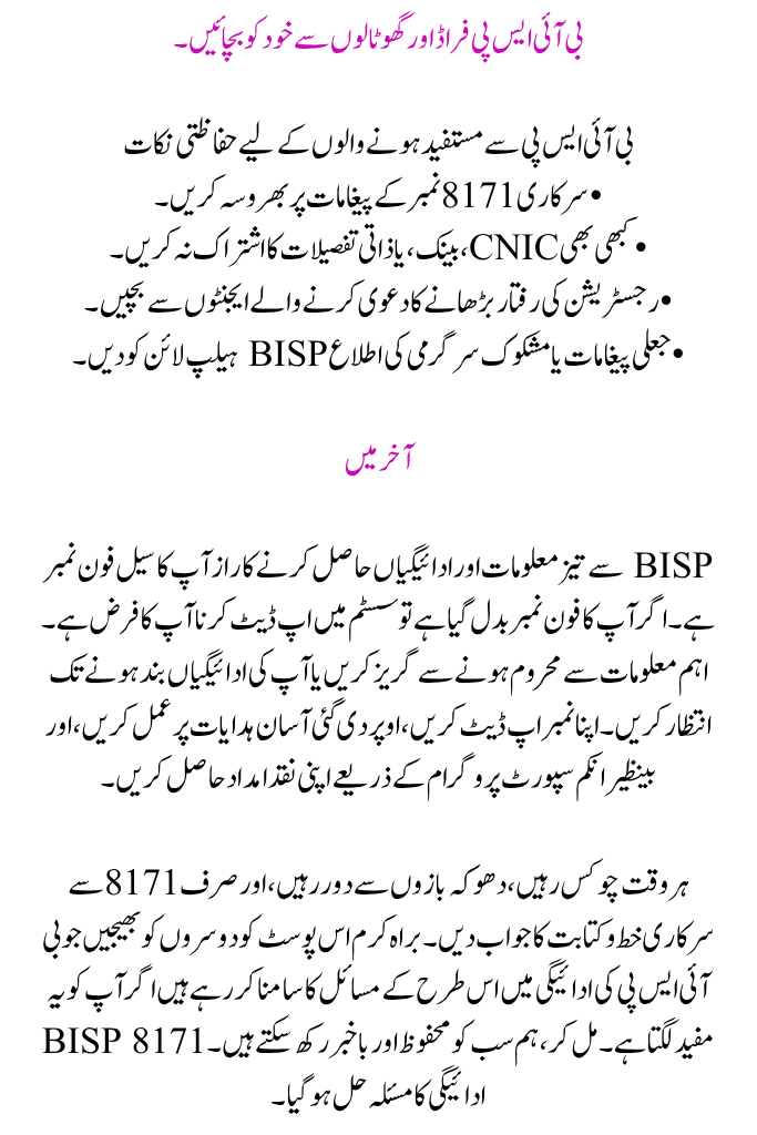 BISP 8171 Payment Problem Fixed: Verify All Information