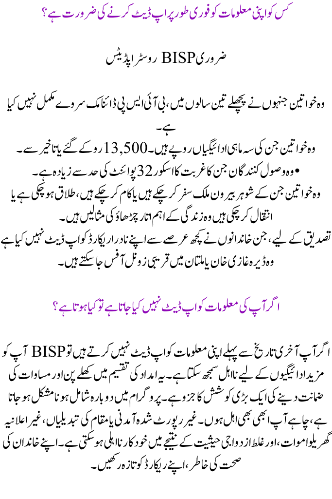 Payment Delay for BISP 2025 Roster Update