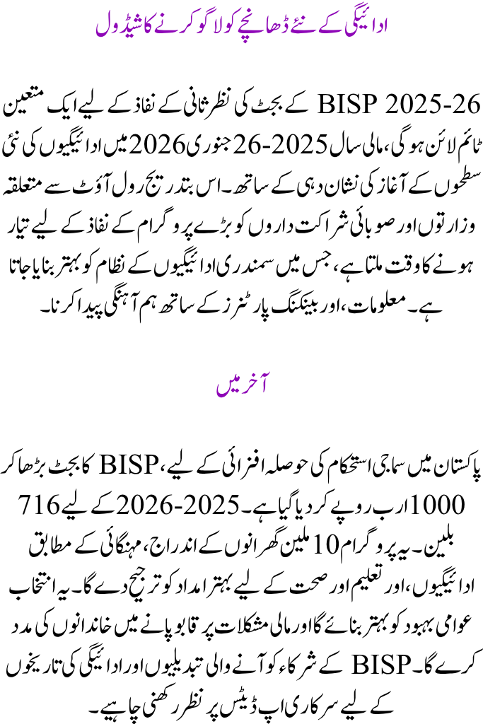BISP Budget Increase for 2025