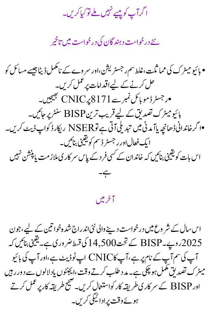 Details of the June 2025 BISP Payment