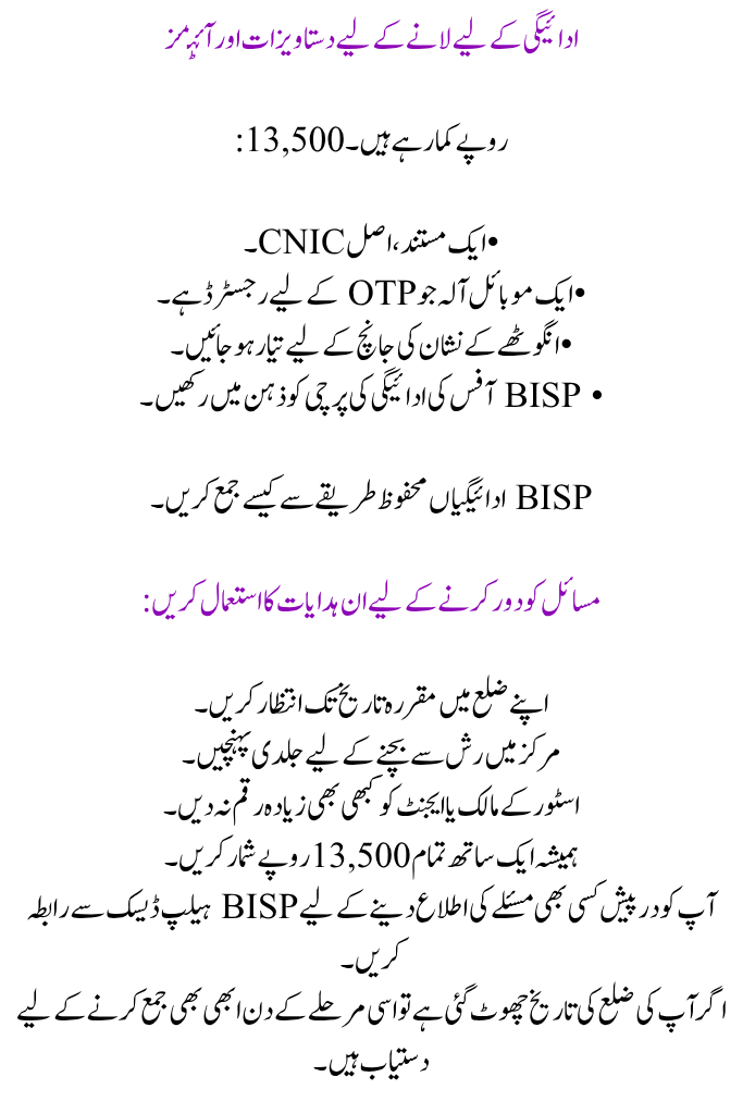 BISP Payment Schedule for July 2025