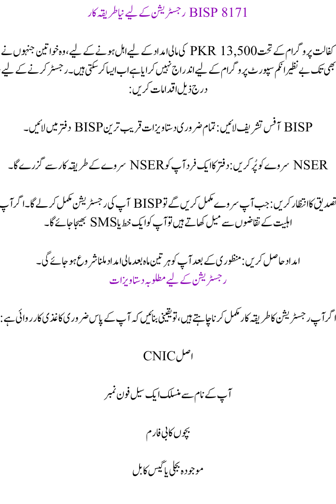 BISP 8171 Bank Account for Payment System