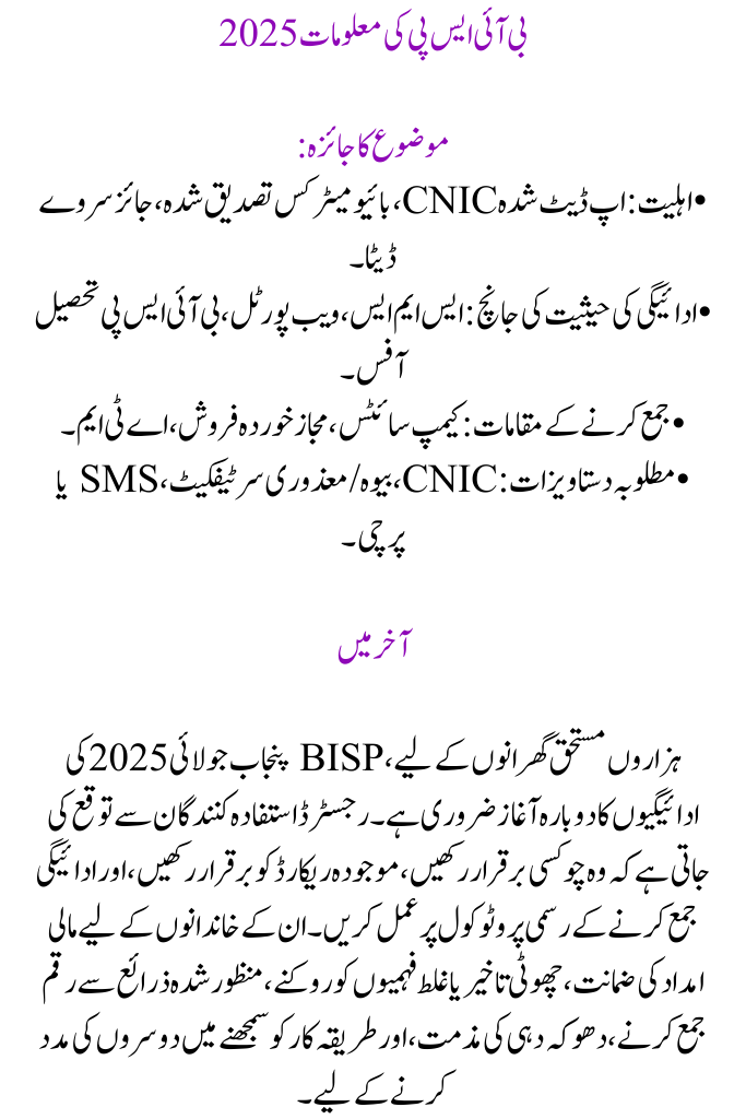 BISP Punjab July 2025 Payment Restarted