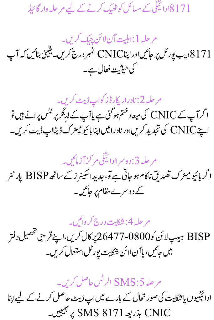 8171 Ehsaas Program Payment Issues August 2025 
