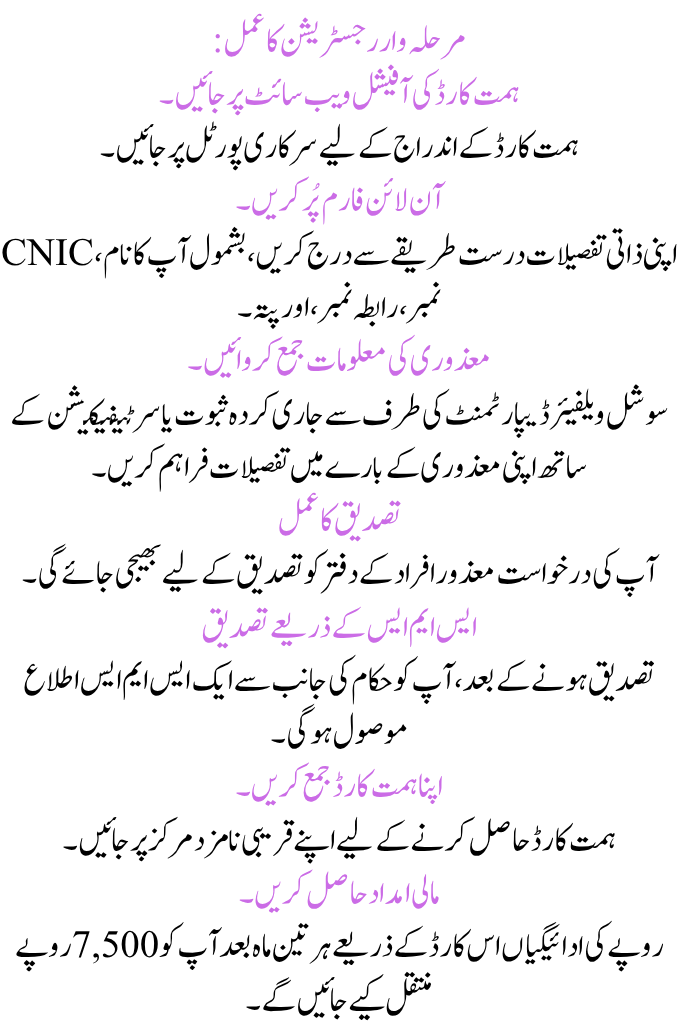 Registration for Himmat Card 7500