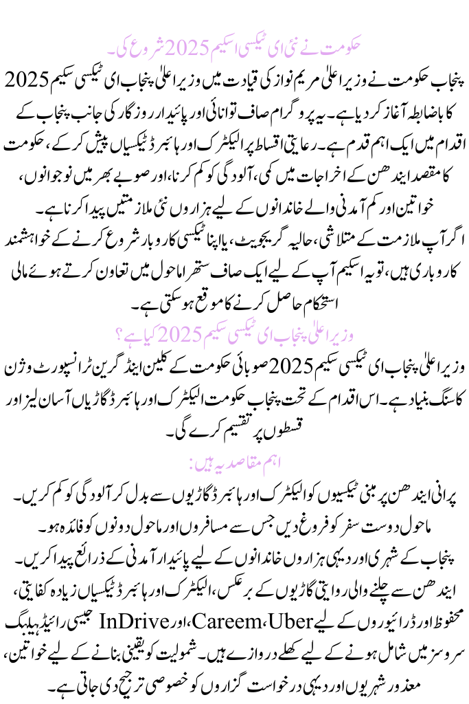 Govt Starts New E-Taxi Scheme 2025