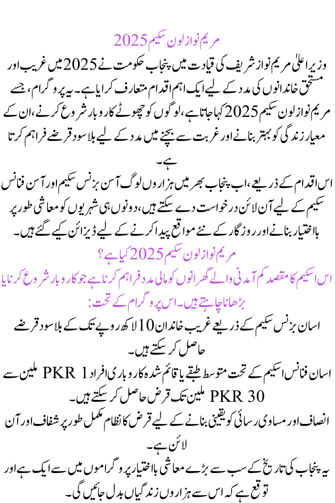 Maryam Nawaz Loan Scheme 2025 Online Apply Complete Registration Guidelines