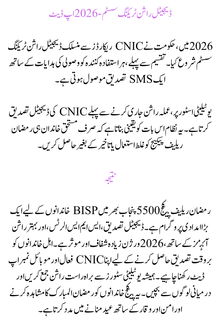 Ramzan Relief Package 5500 for BISP Beneficiaries